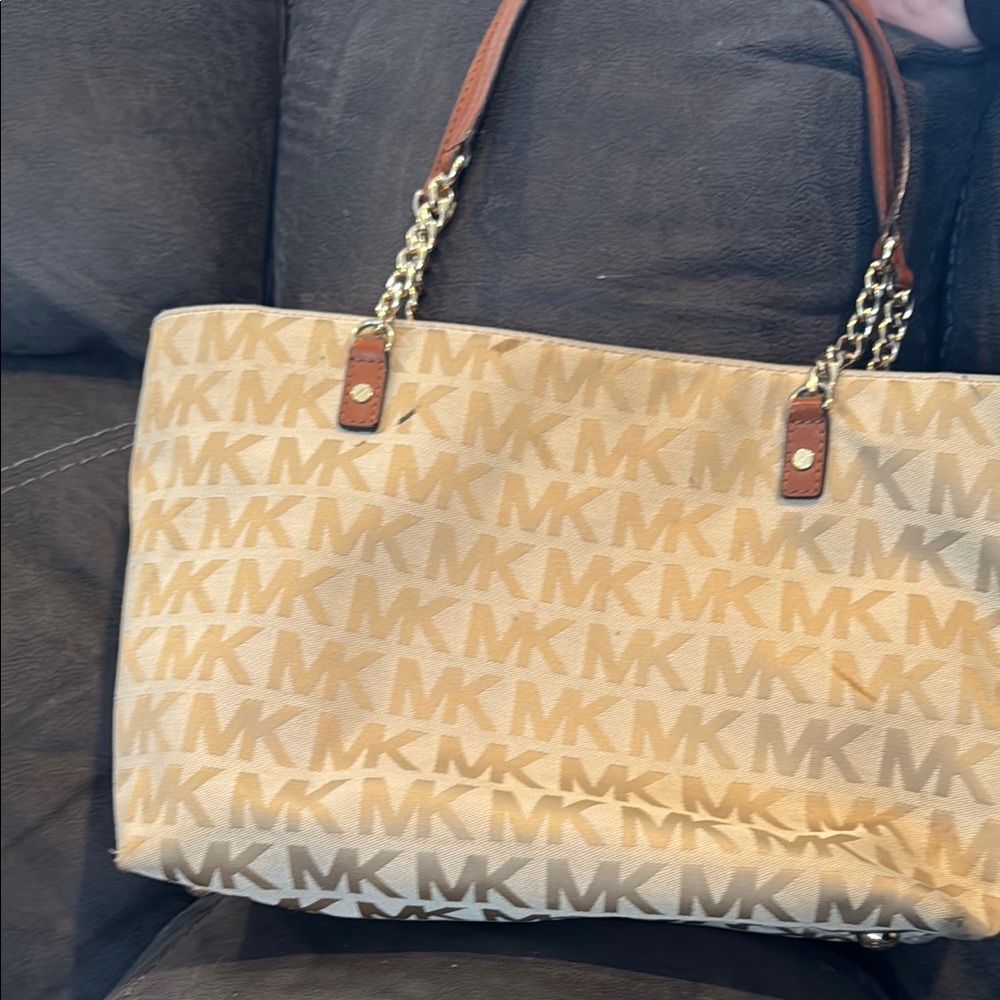 Michael Kors Beige Monogram Tote Bag